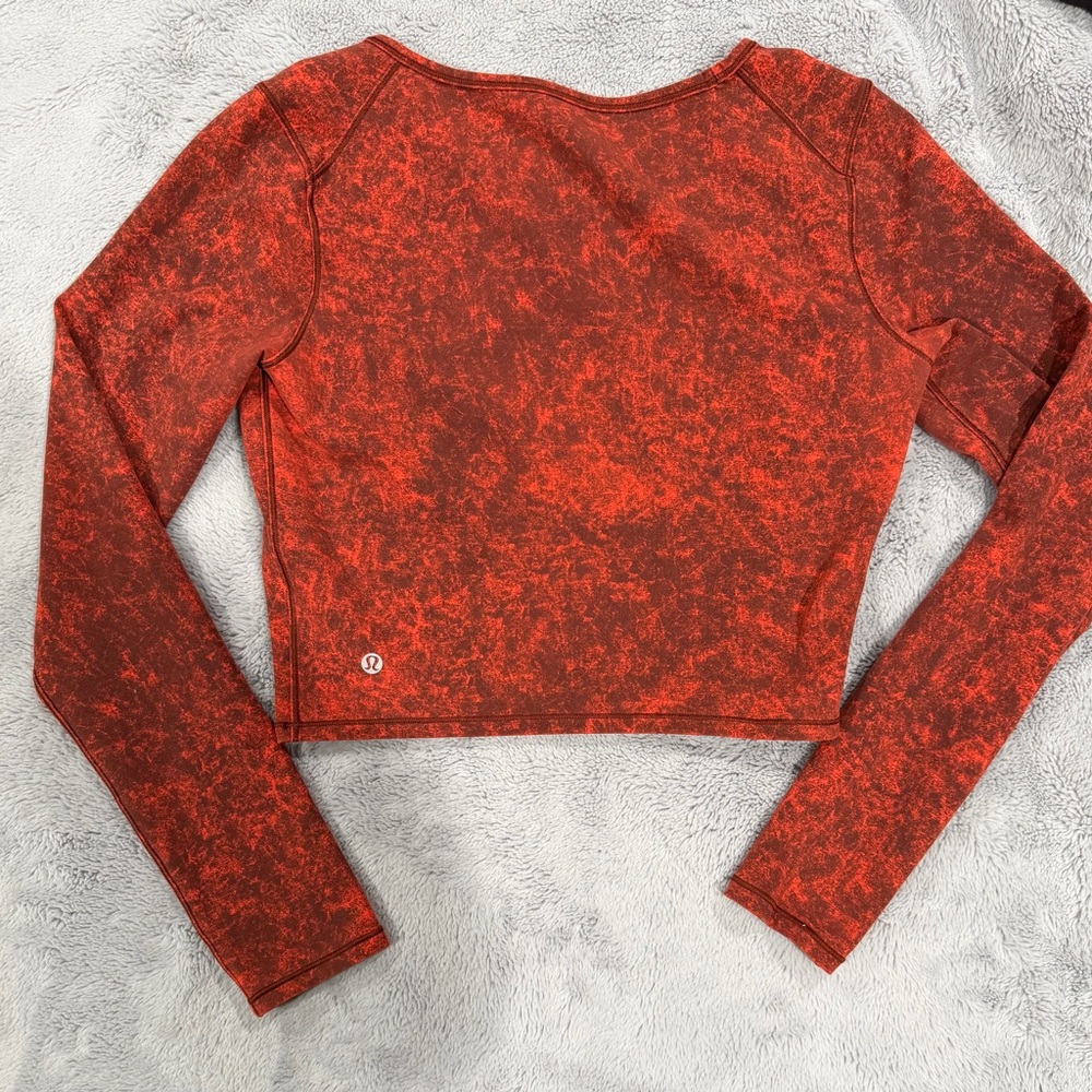 Lululemon Wunder train cropped long sleeve, size 10